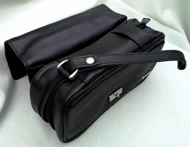 From Germany Black Leather 2-Pipe Bag